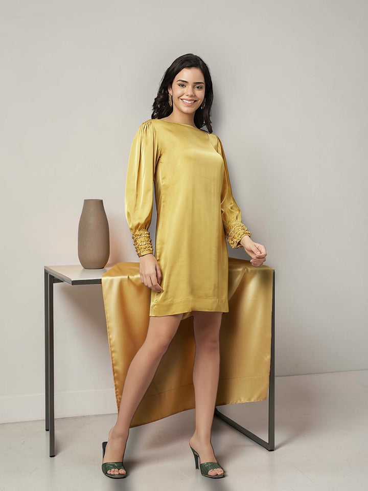 Honeycomb Luxury Satin Dress