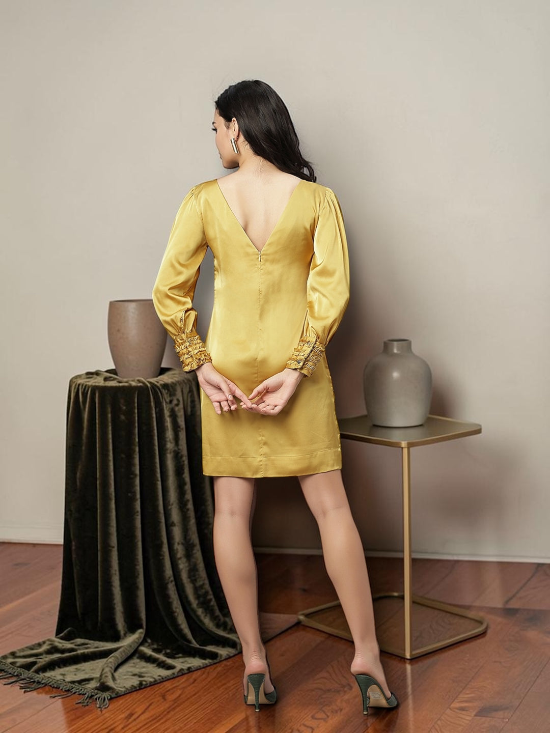 Honeycomb Luxury Satin Dress