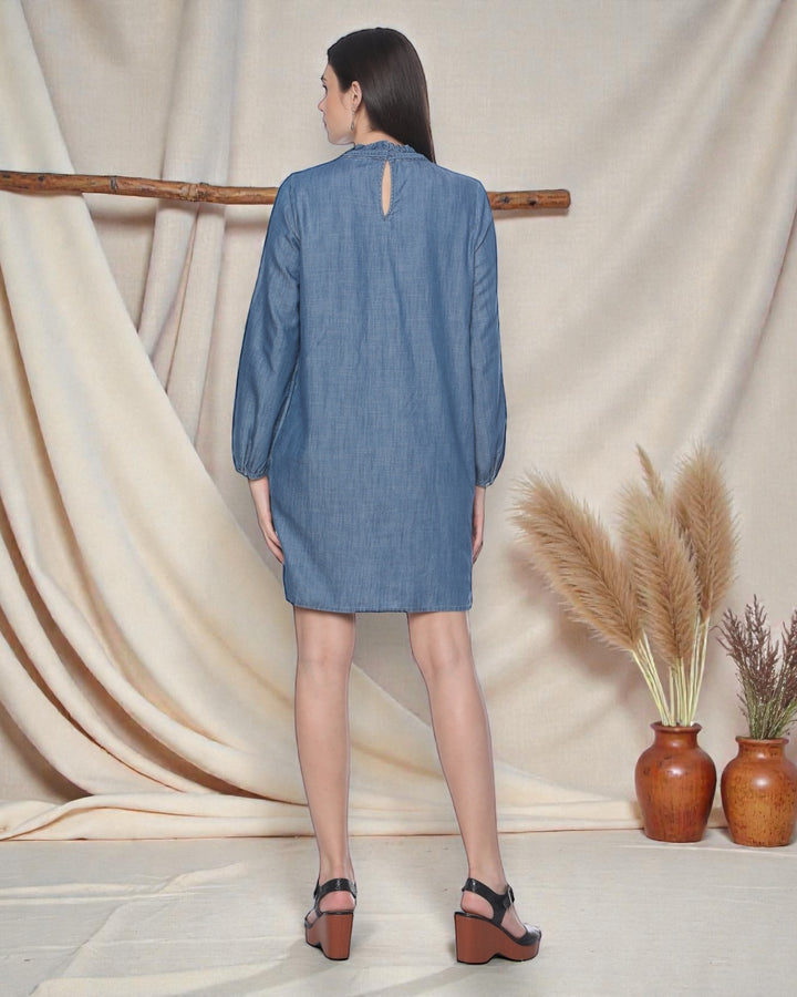 A-line Denim Mini Dress