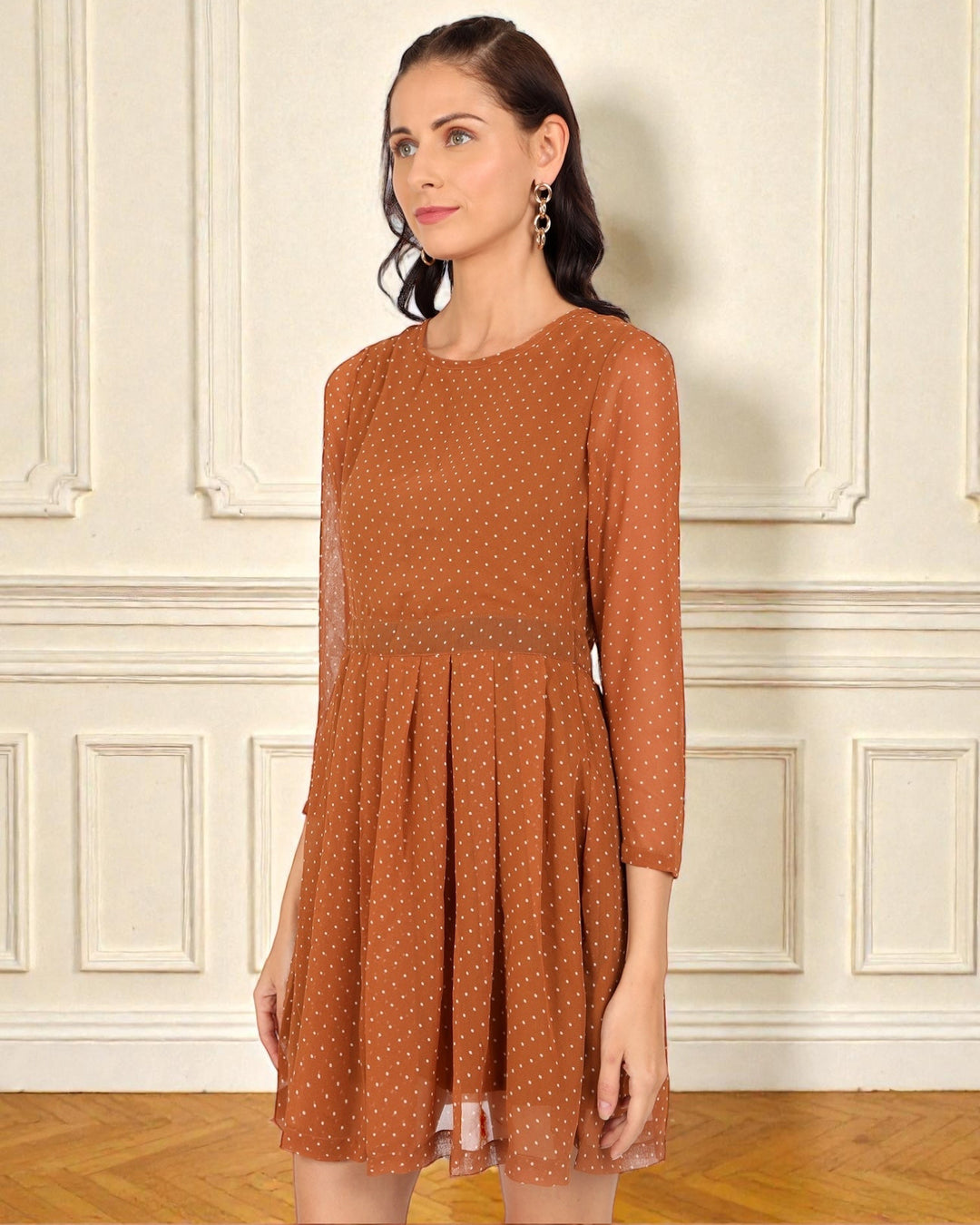 Polka Dotted English Flare Dress