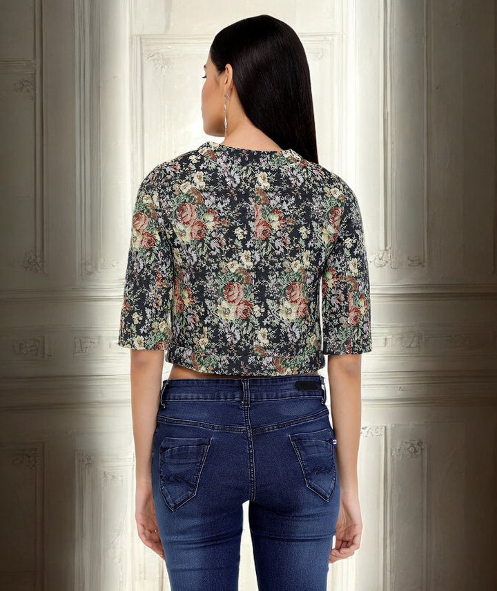 Floral Jacquard Jacket