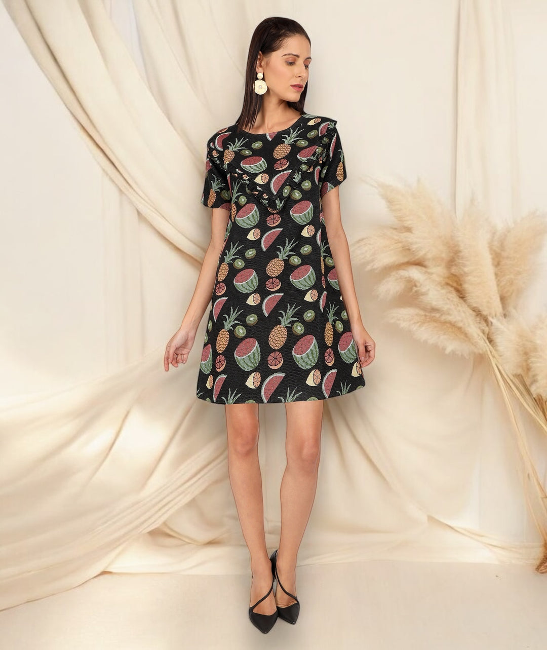 Fruity Frilled jacquard Dress