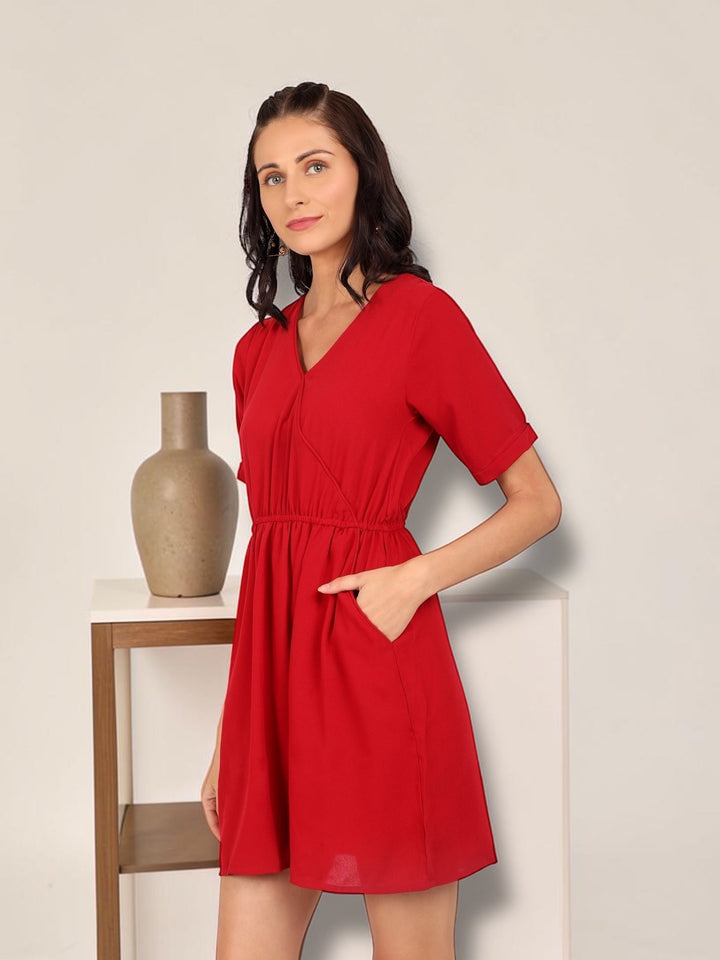 Red Wrap Over Dress