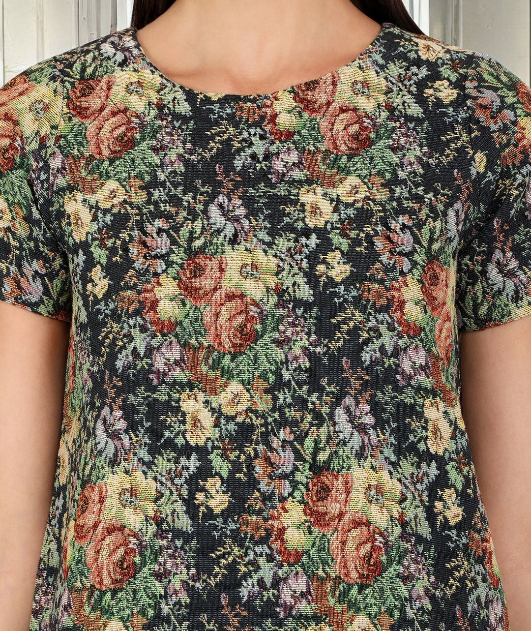 Floral Jacquard Dress