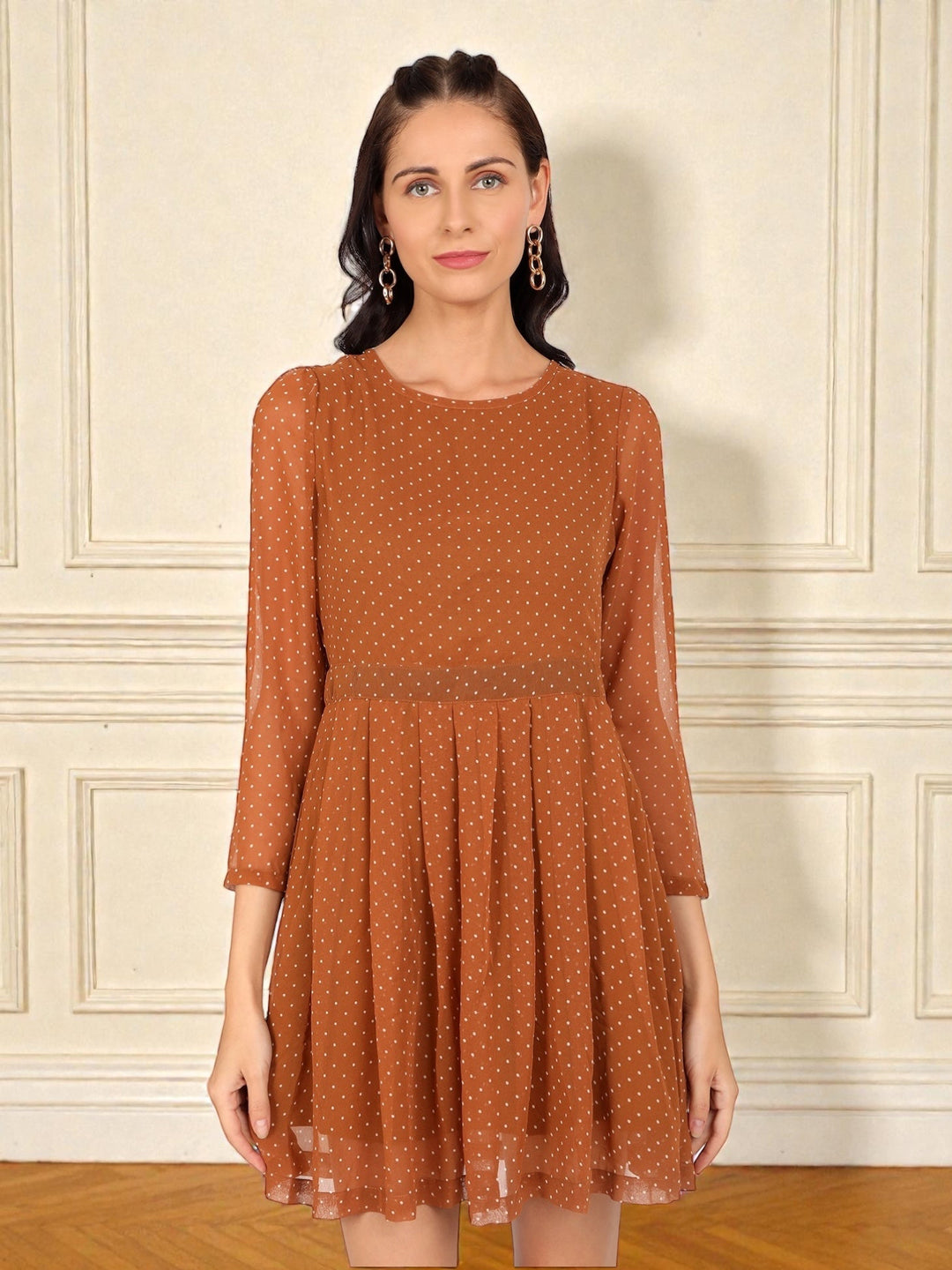 Polka Dotted English Flare Dress