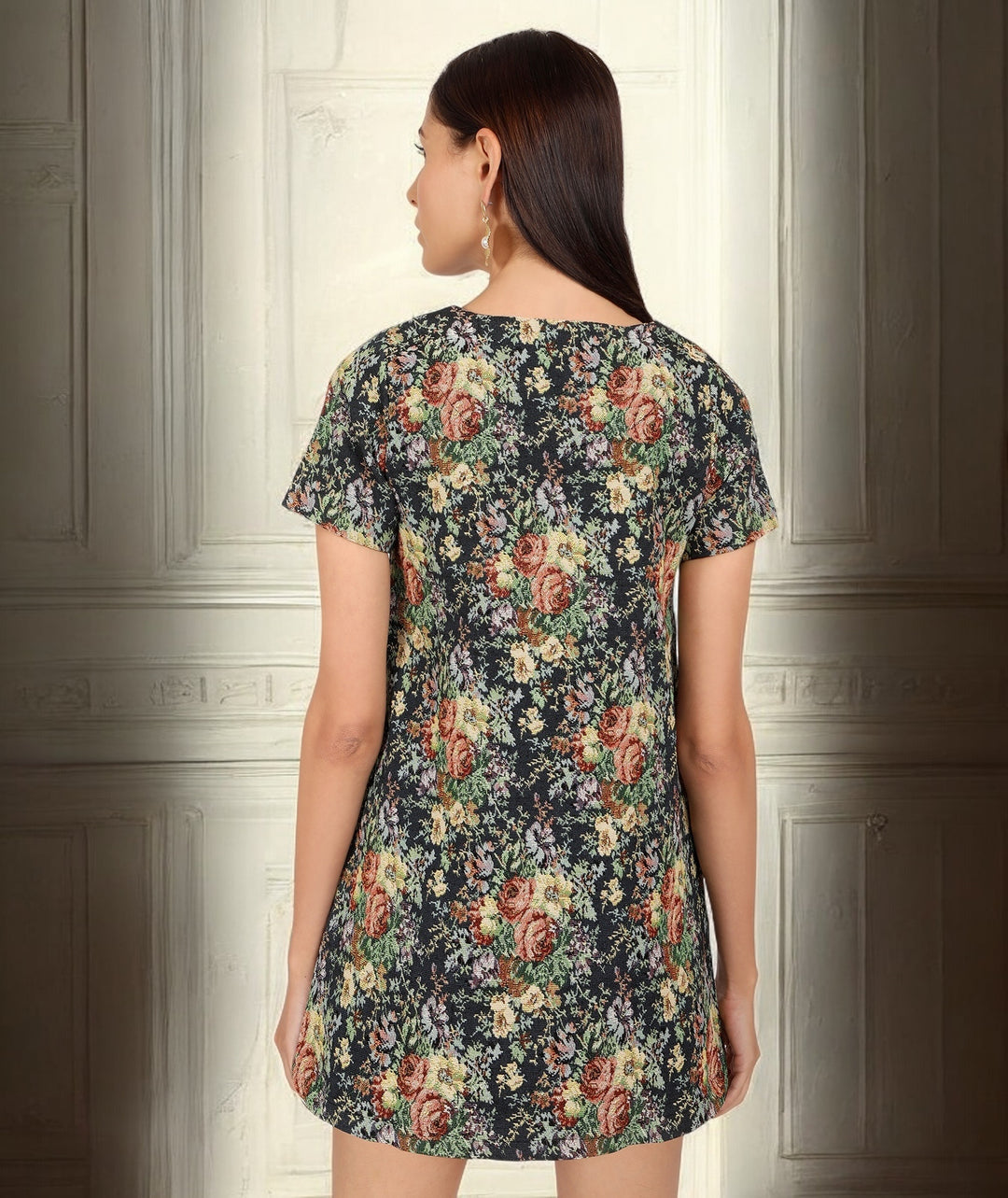 Floral Jacquard Dress