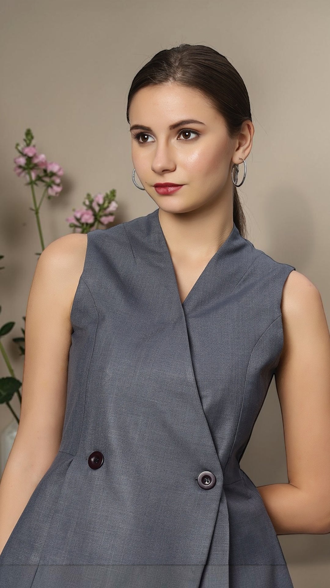 Formal Grey Blazer And Pants Set