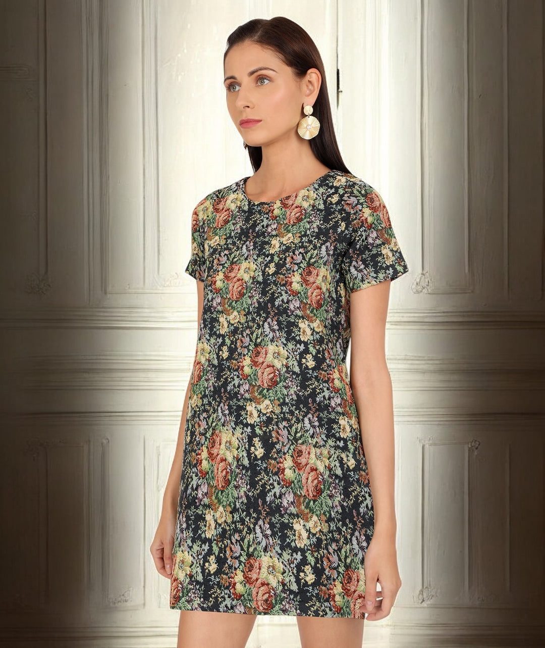 Floral Jacquard Dress