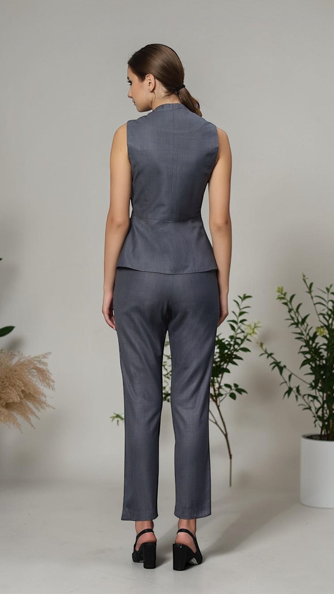 Formal Grey Blazer And Pants Set