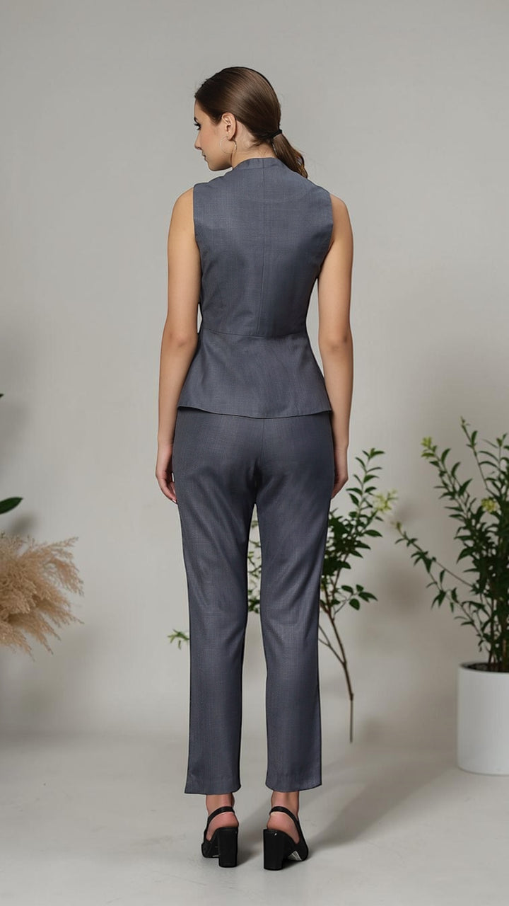 Formal Grey Blazer And Pants Set