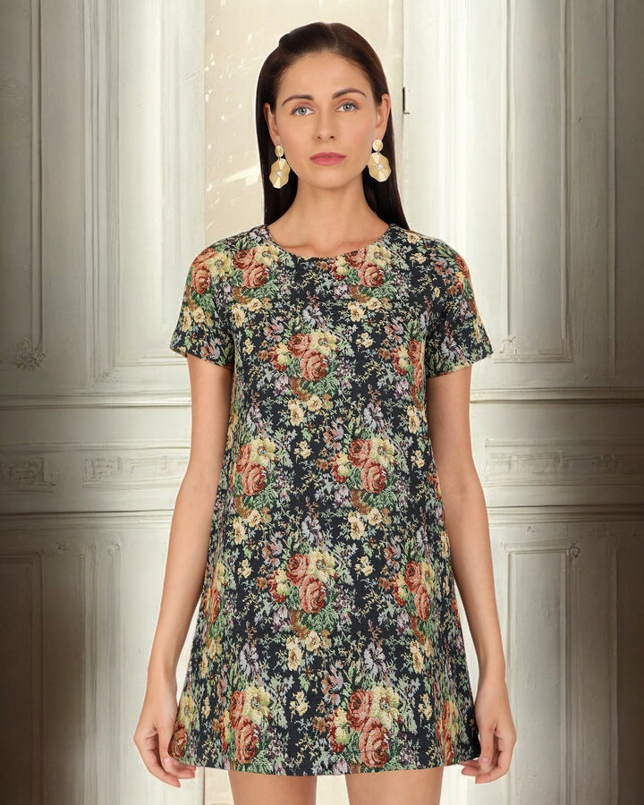 Floral Jacquard Dress