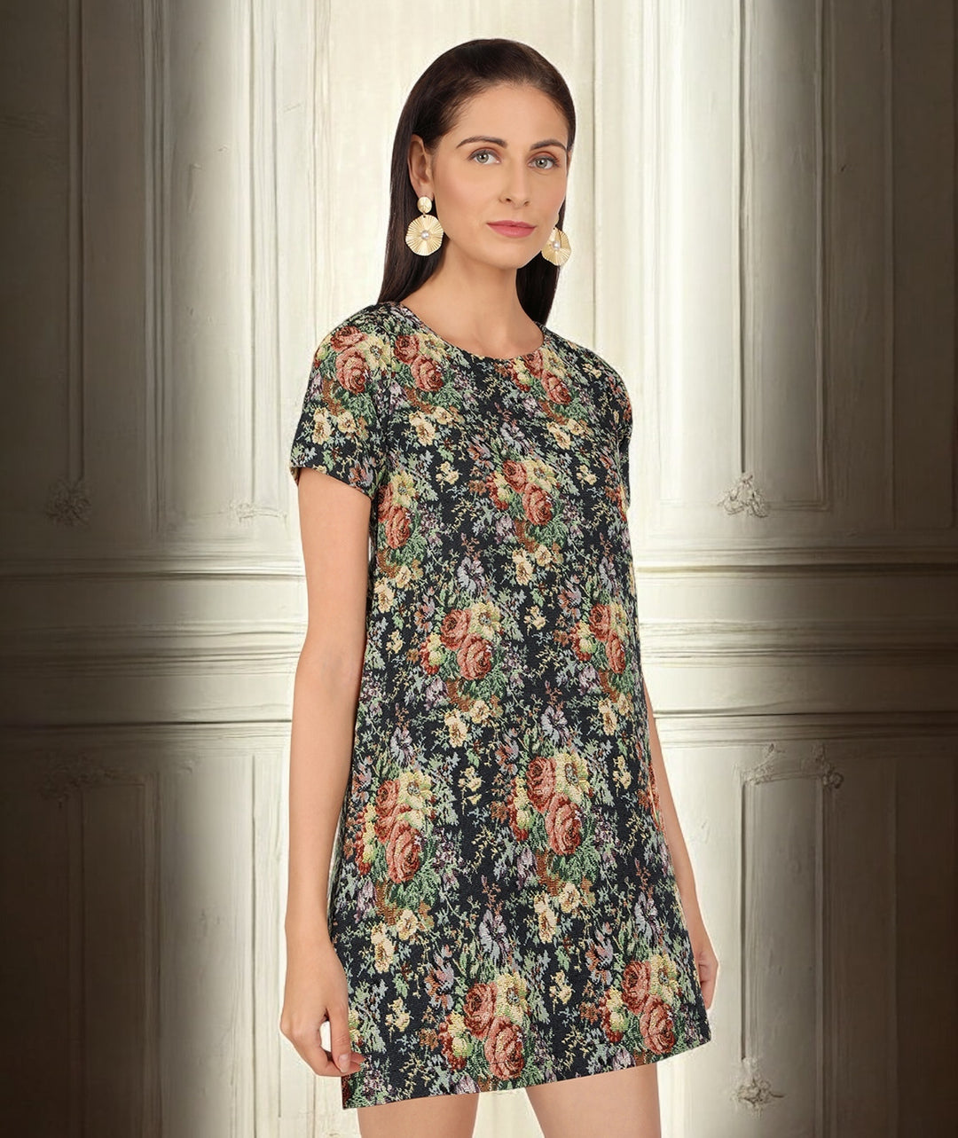 Floral Jacquard Dress