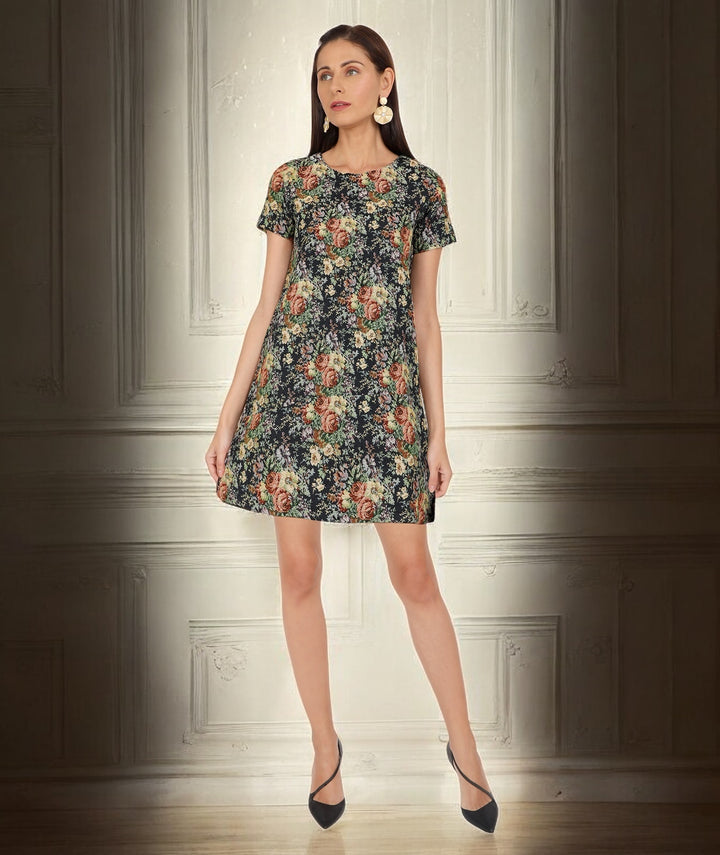 Floral Jacquard Dress