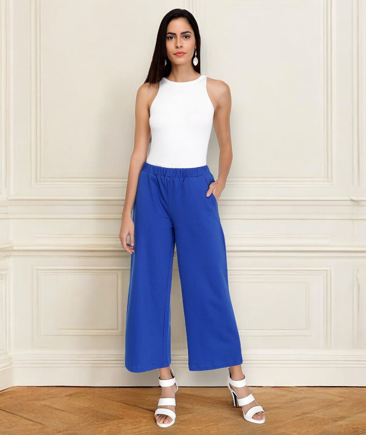 Blue Knitted Lounge Culottes