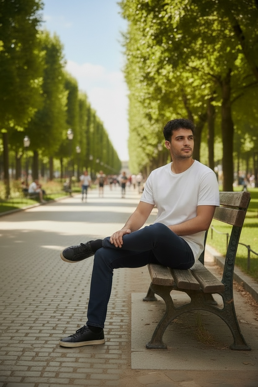 White Round Neck T-shirt