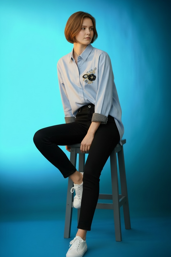 Embellished Art Couture Shirt