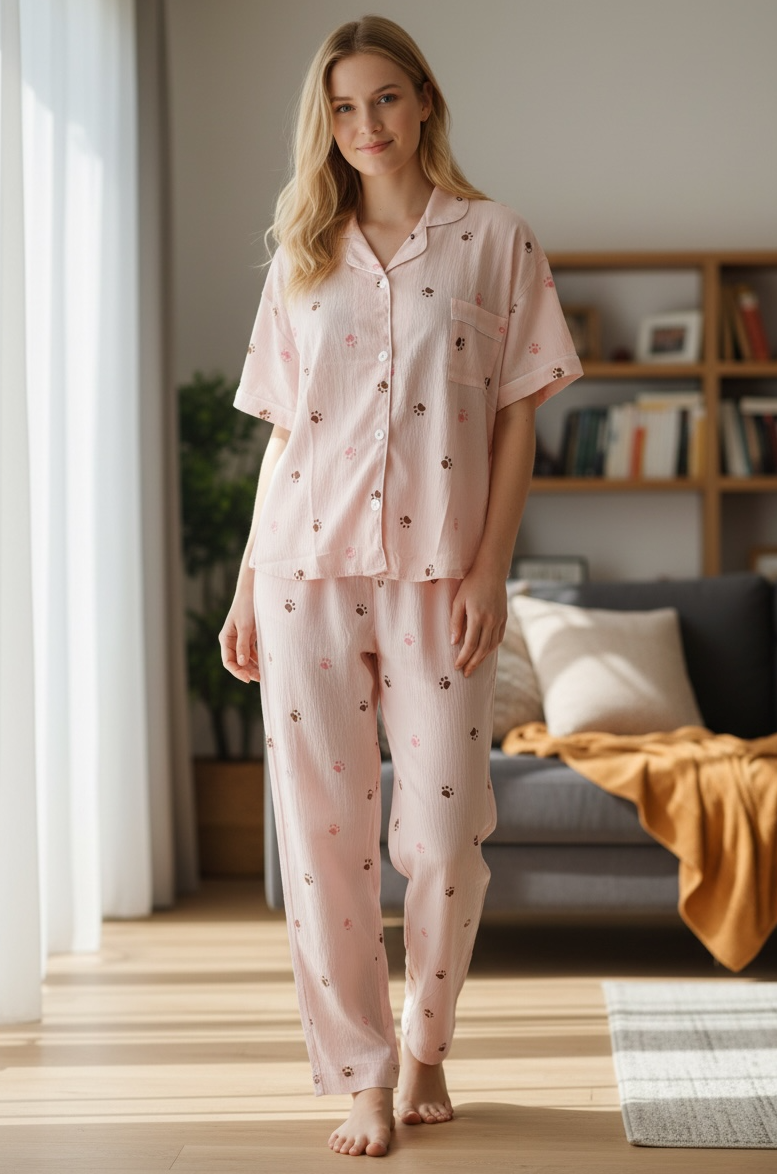 Blush Paw Print Lounge Set