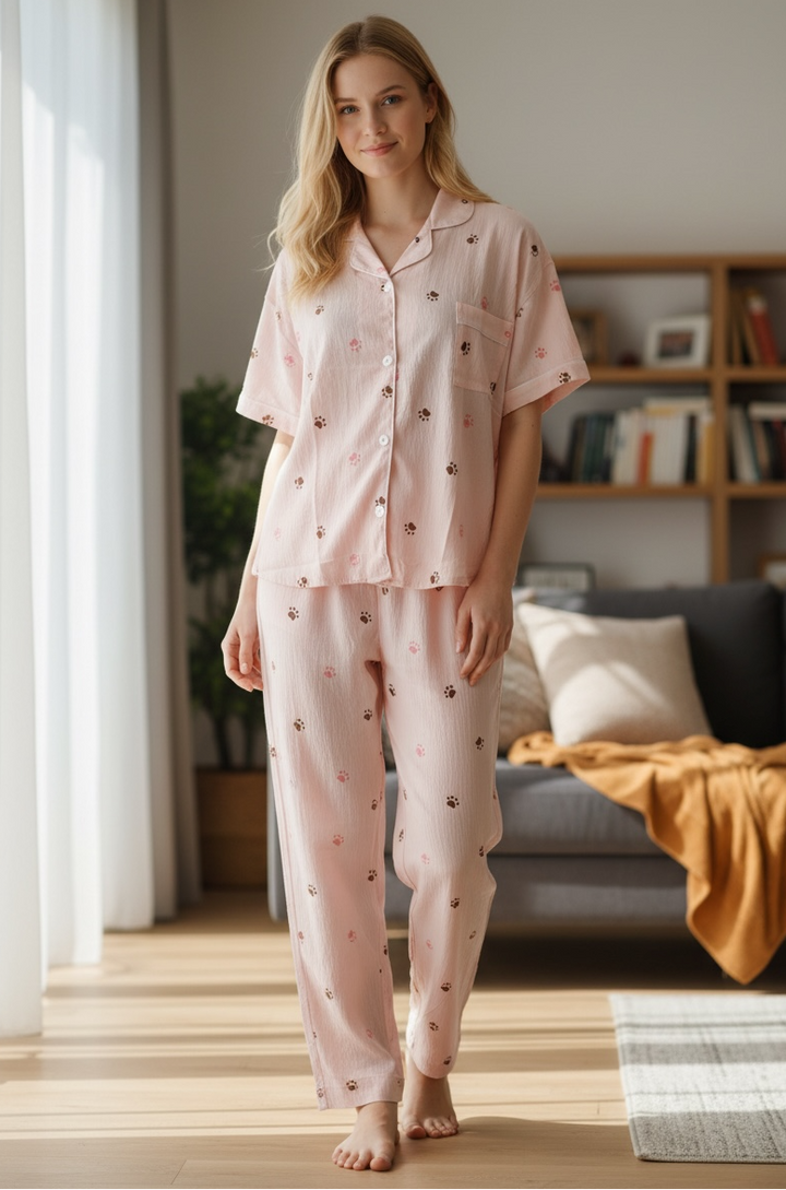 Blush Paw Print Lounge Set