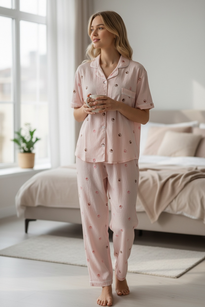 Blush Paw Print Lounge Set
