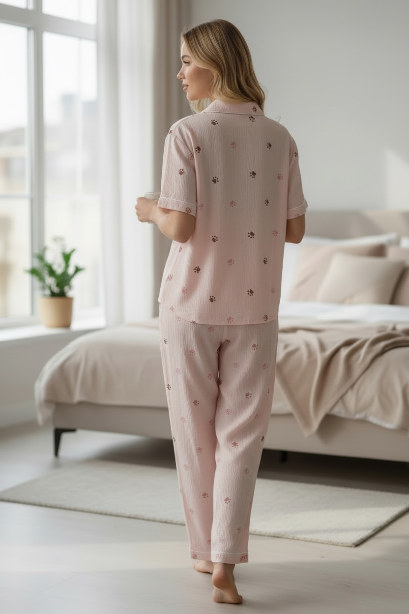Blush Paw Print Lounge Set