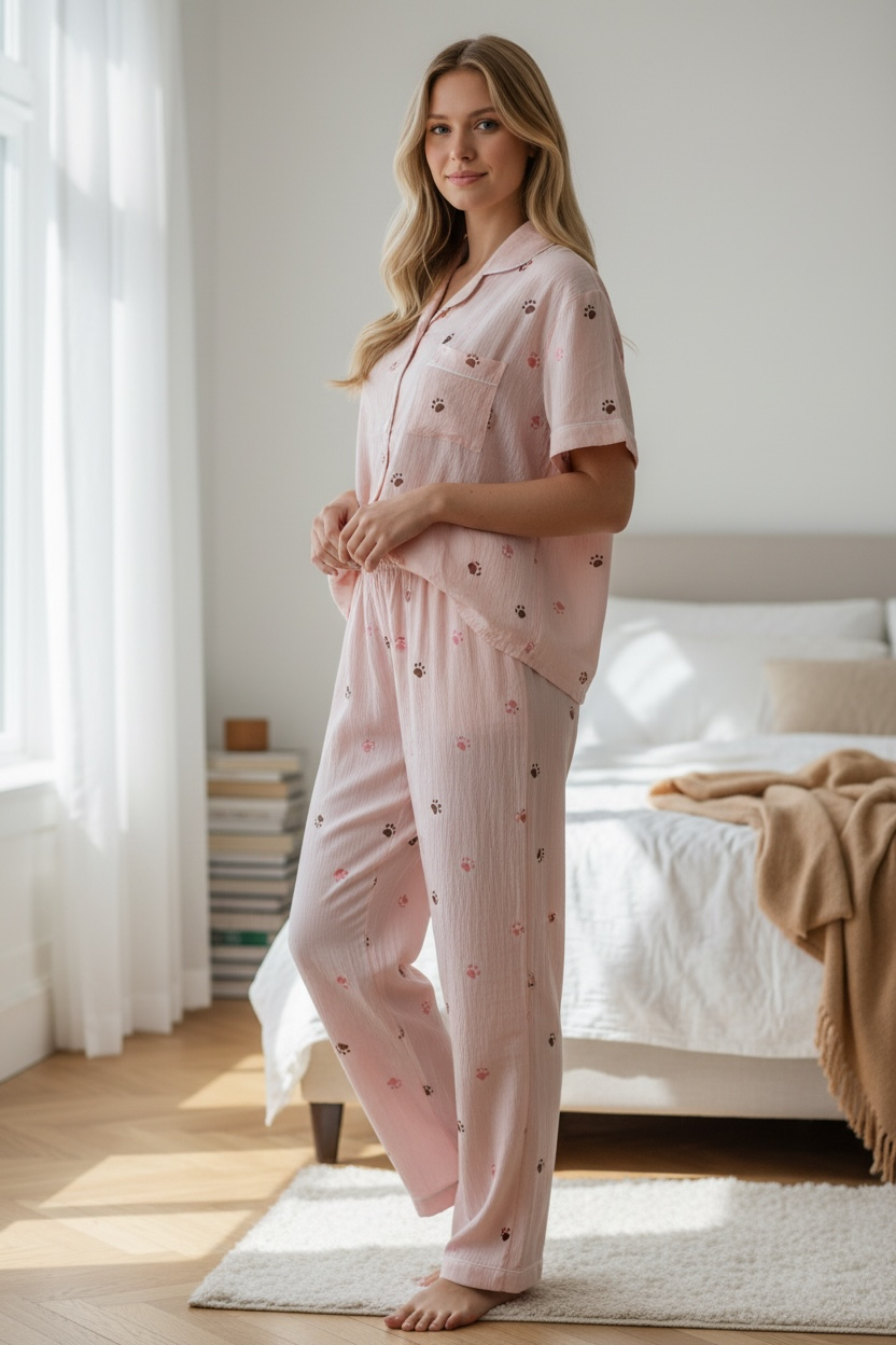 Blush Paw Print Lounge Set