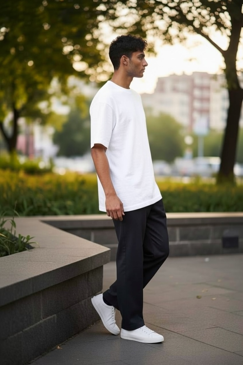 White Oversize Dropped Shoulder T-shirt