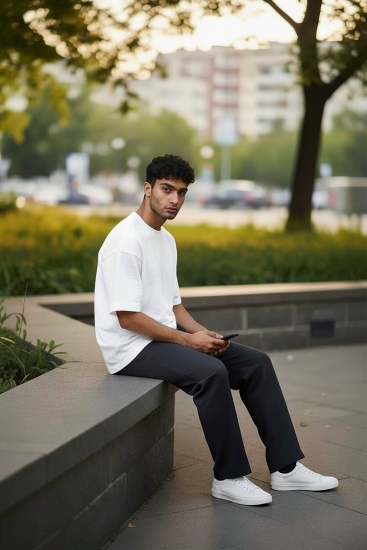 White Oversize Dropped Shoulder T-shirt