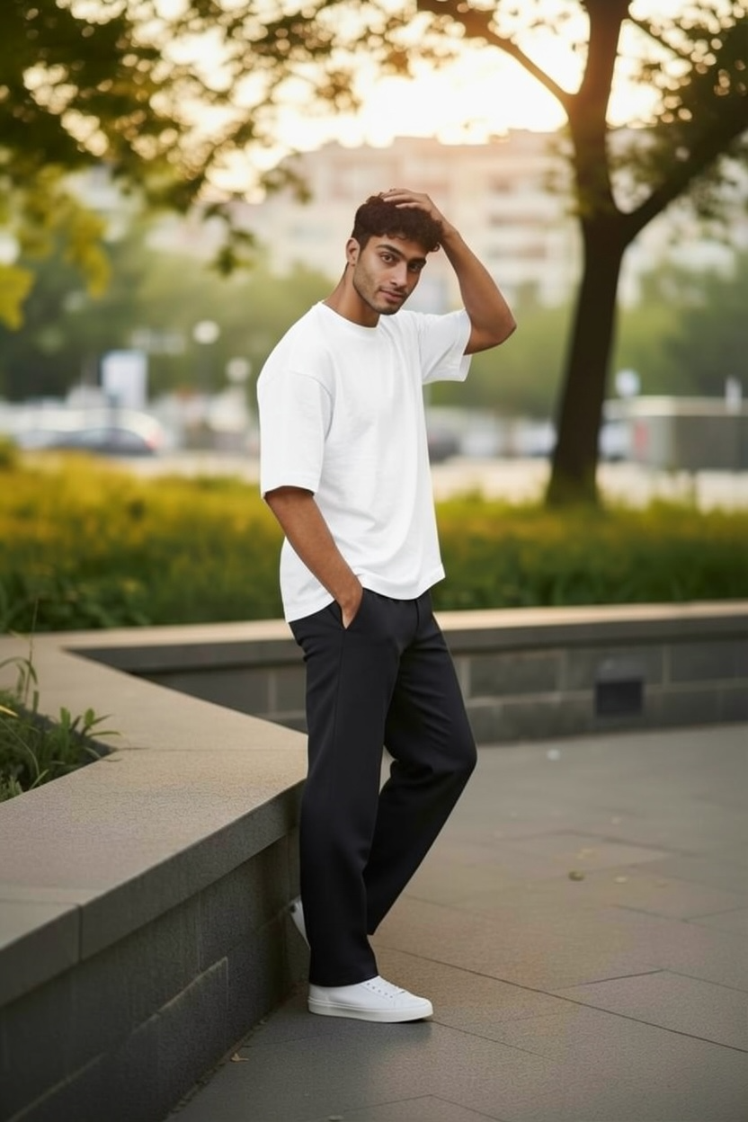 White Oversize Dropped Shoulder T-shirt