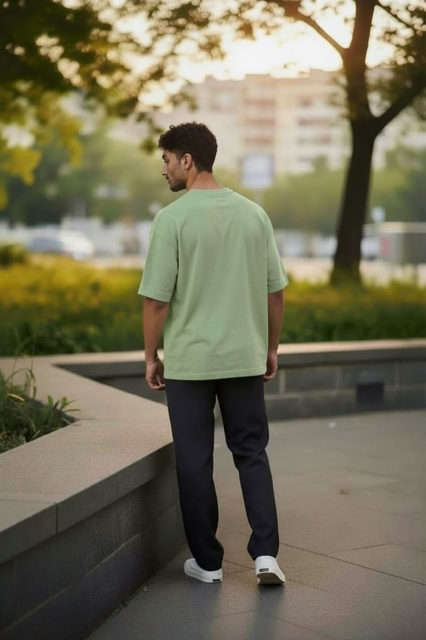 Sage green Dropped Shoulder Oversize T-shirt