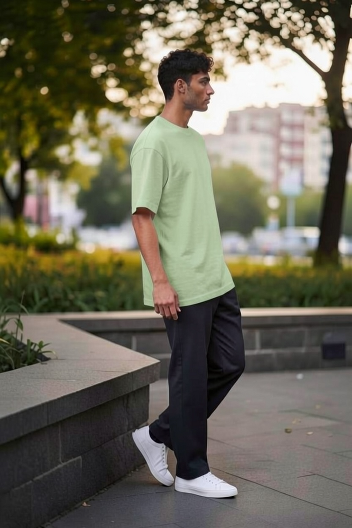 Sage green Dropped Shoulder Oversize T-shirt