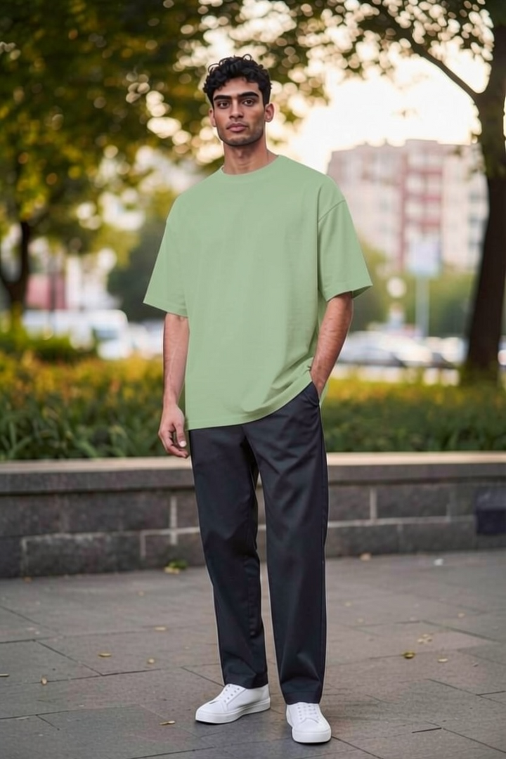 Sage green Dropped Shoulder Oversize T-shirt