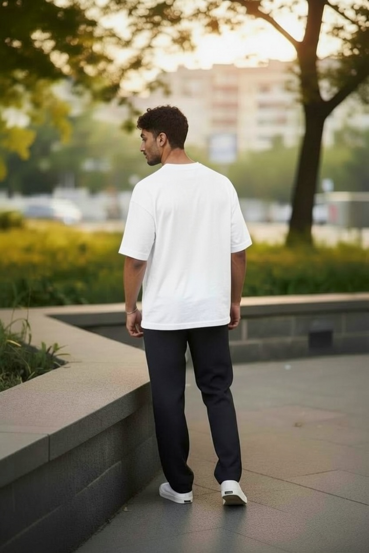 White Oversize Dropped Shoulder T-shirt