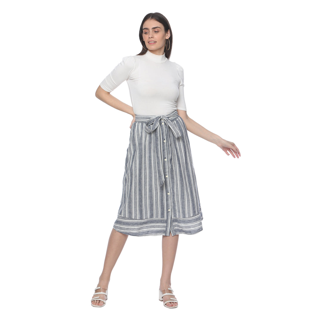 Grey Vertical Sriped Skirt