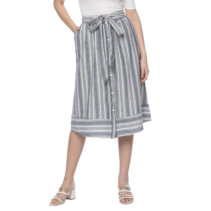 Grey Vertical Sriped Skirt