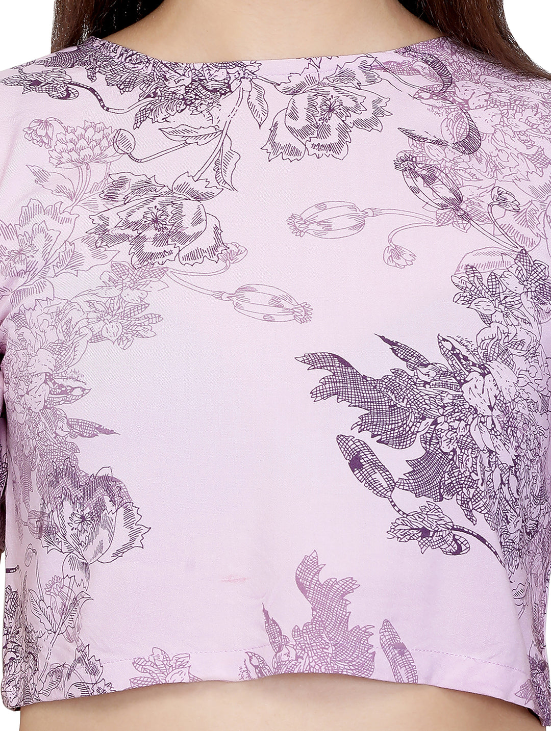 Lilac Printed Crop Top