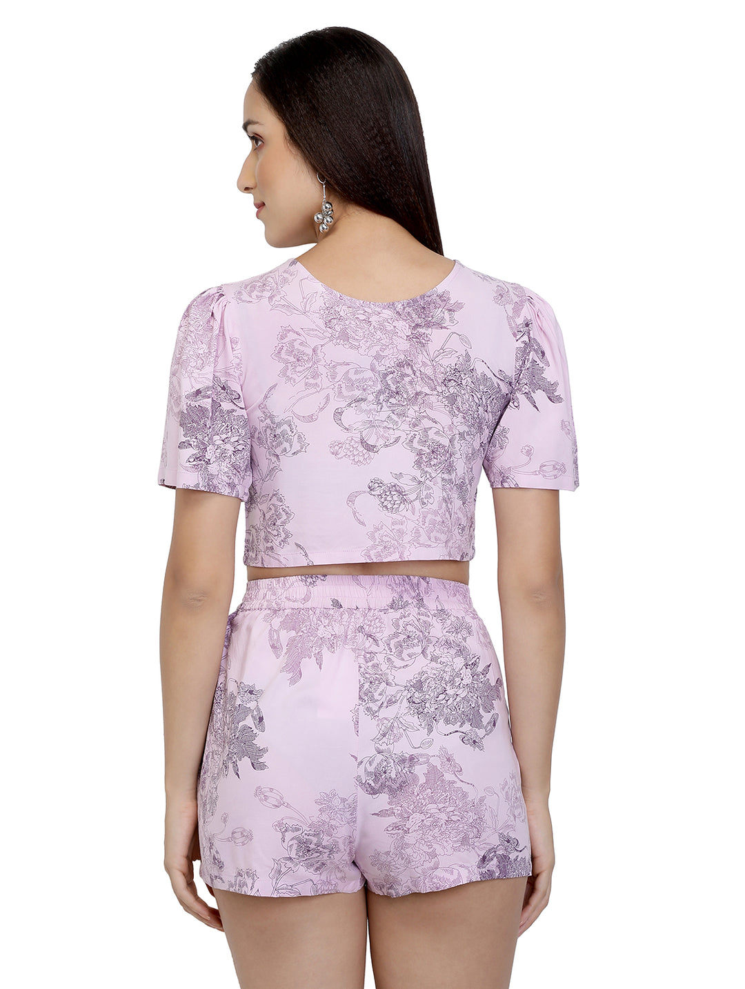Lilac Printed Shorts
