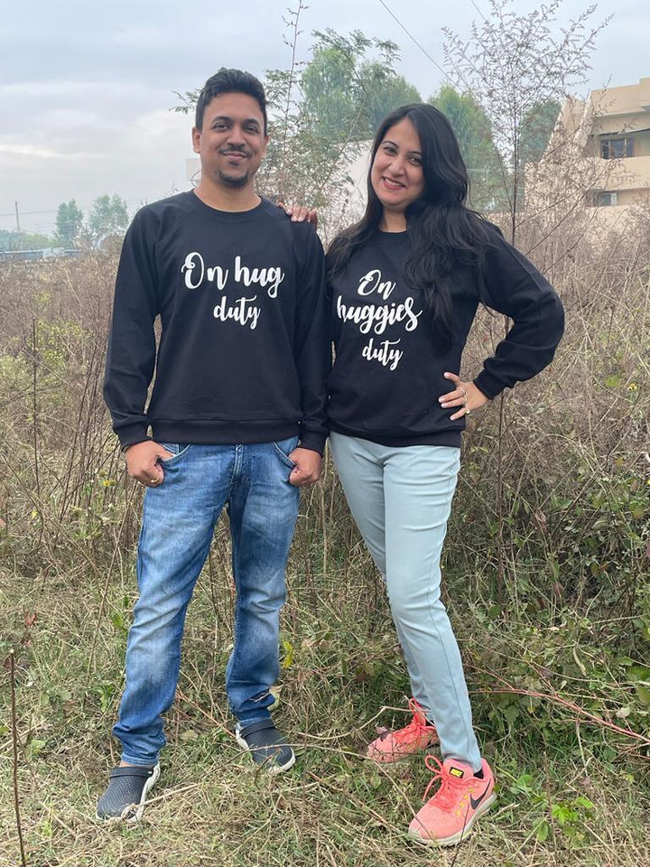 On Hug Duty & On Huggies Duty Couple Sweatshirt