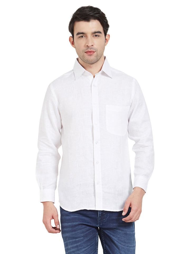 White Linen Casual Shirt