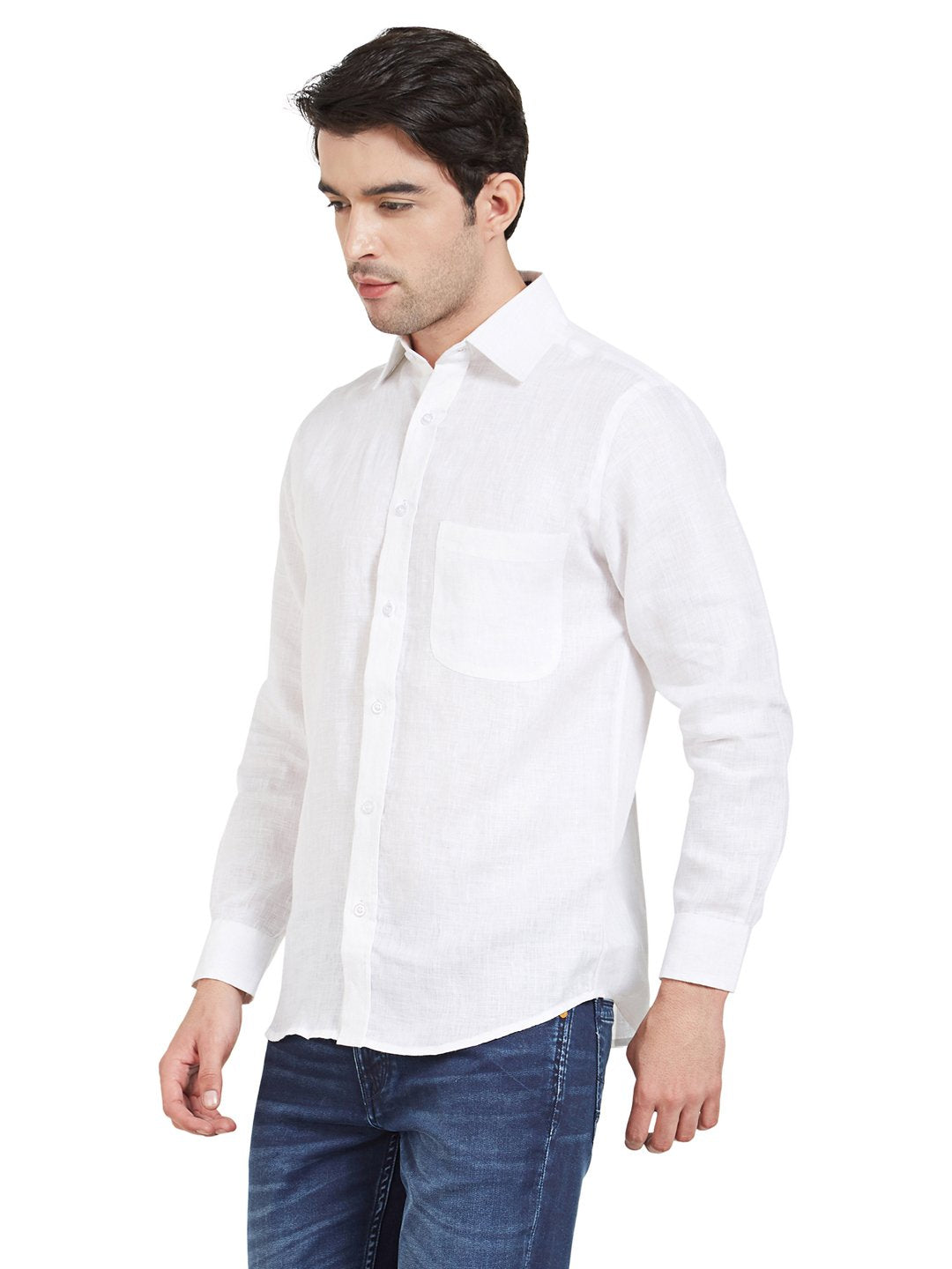 White Linen Casual Shirt