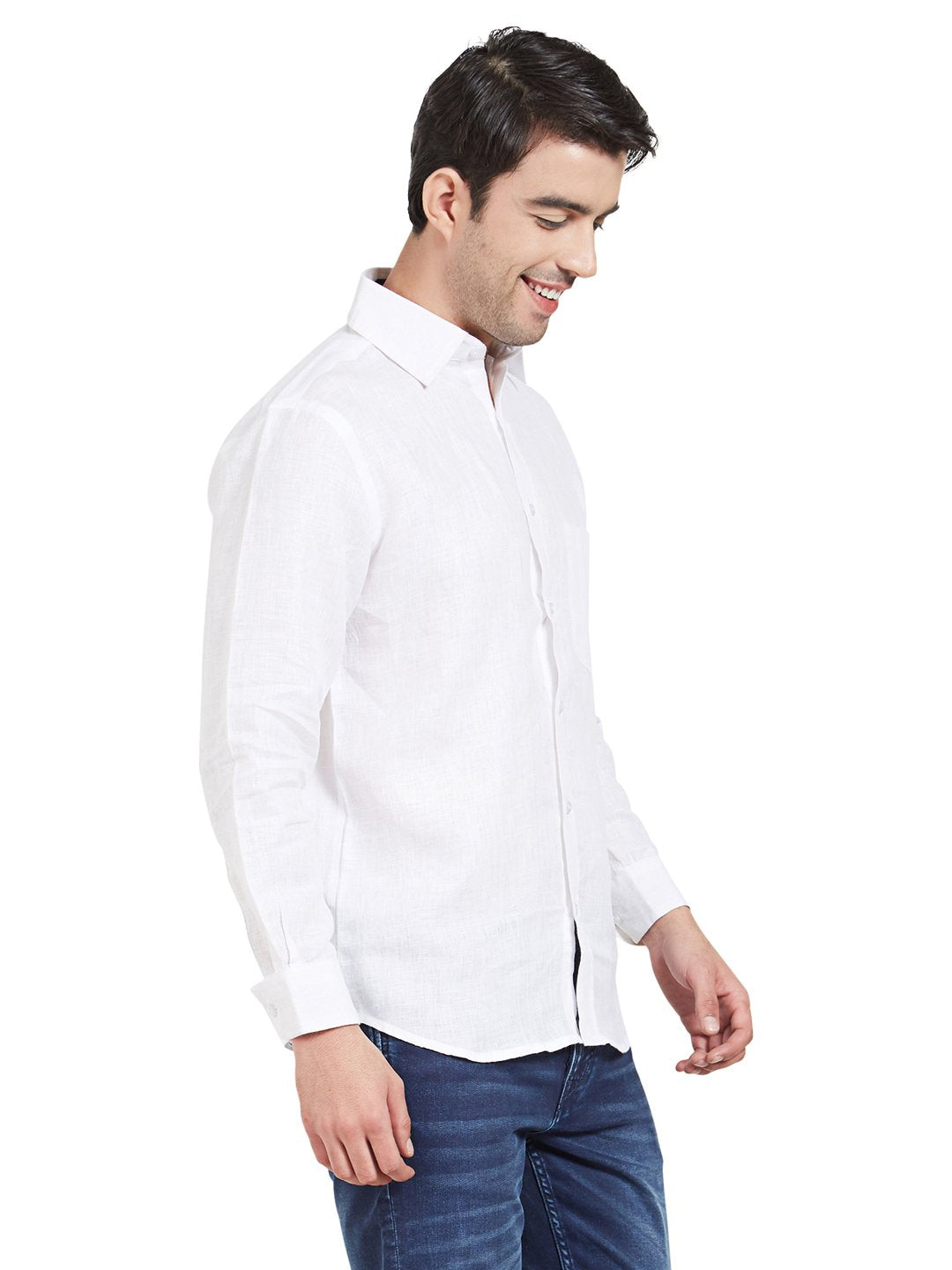 White Linen Casual Shirt