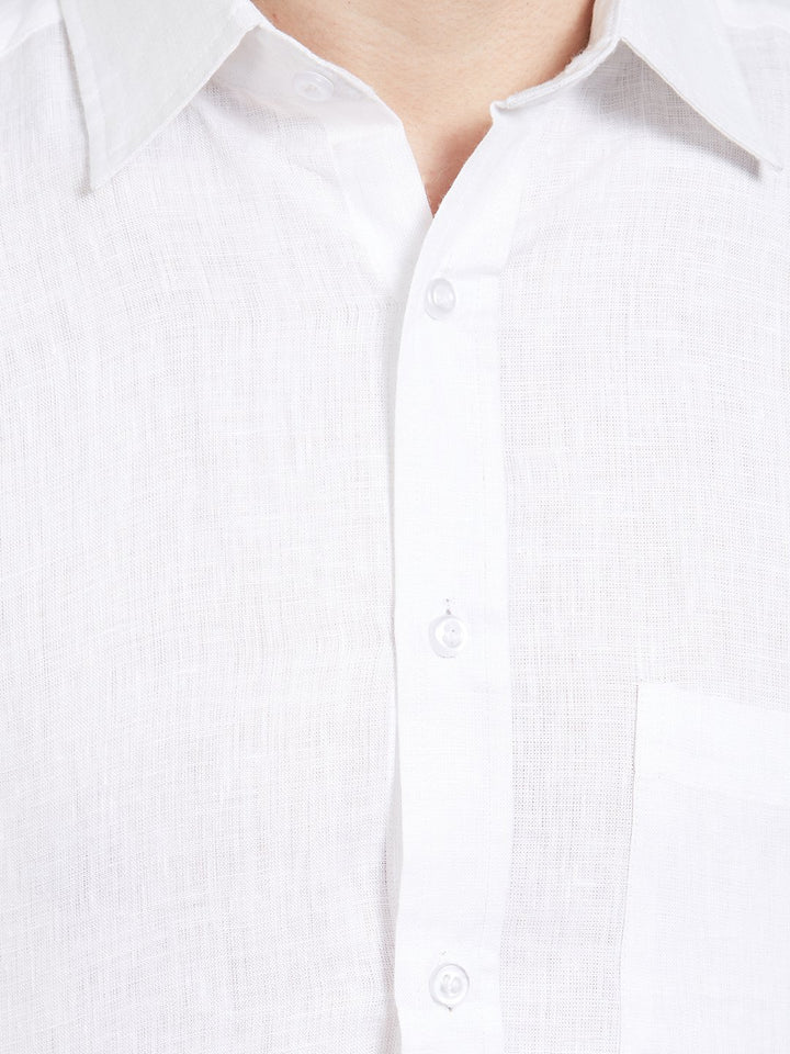 White Linen Casual Shirt