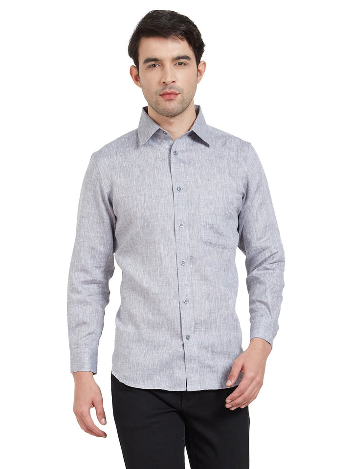 Grey Linen Casual Shirt