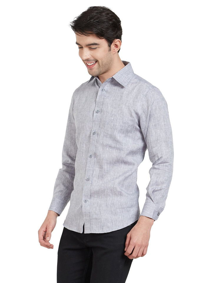 Grey Linen Casual Shirt