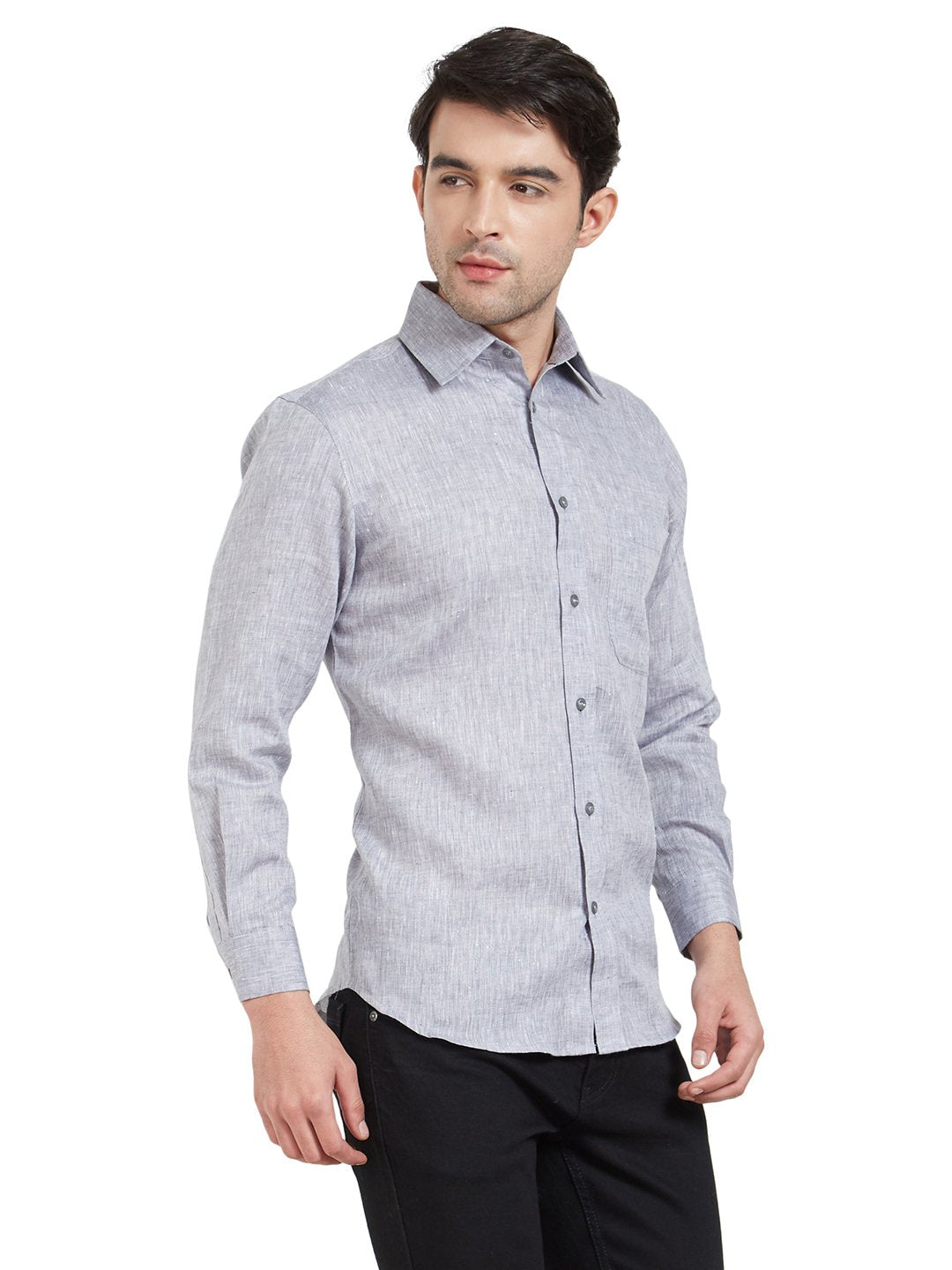 Grey Linen Casual Shirt