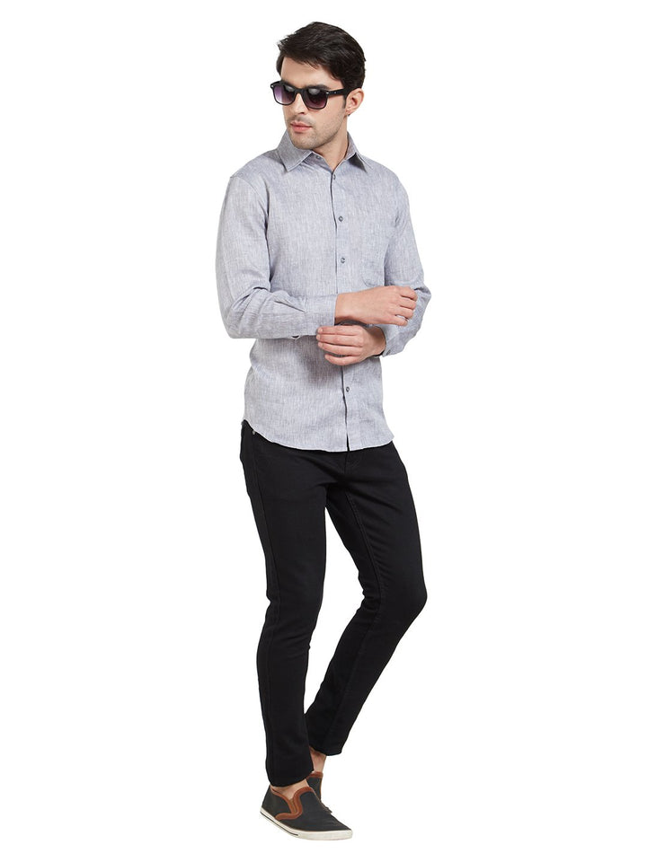 Grey Linen Casual Shirt