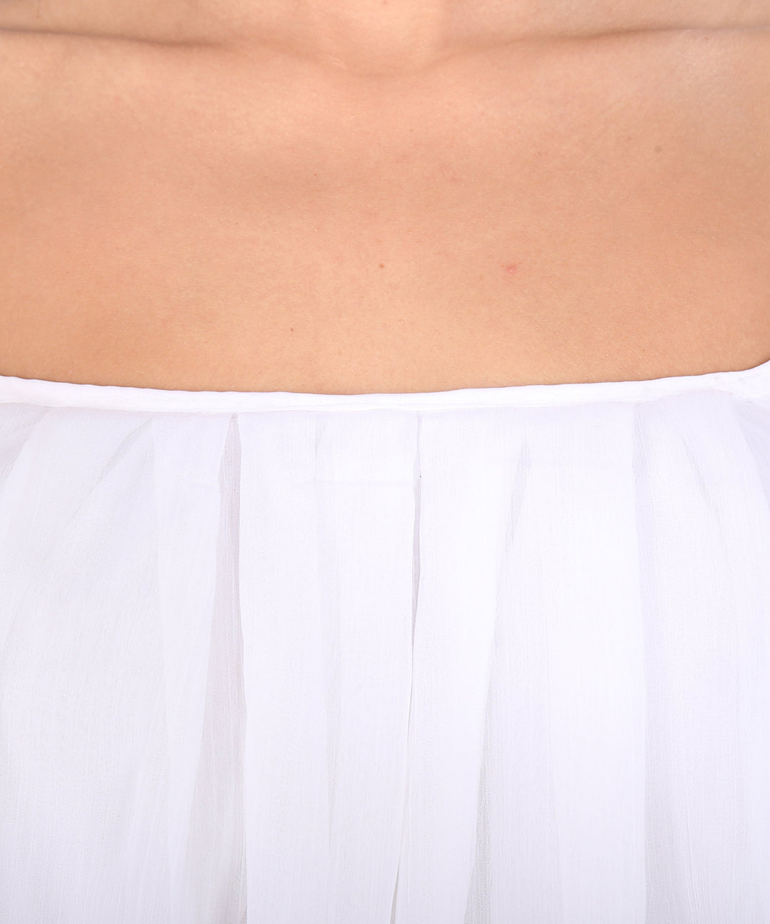 White Flapped Pleated Dress