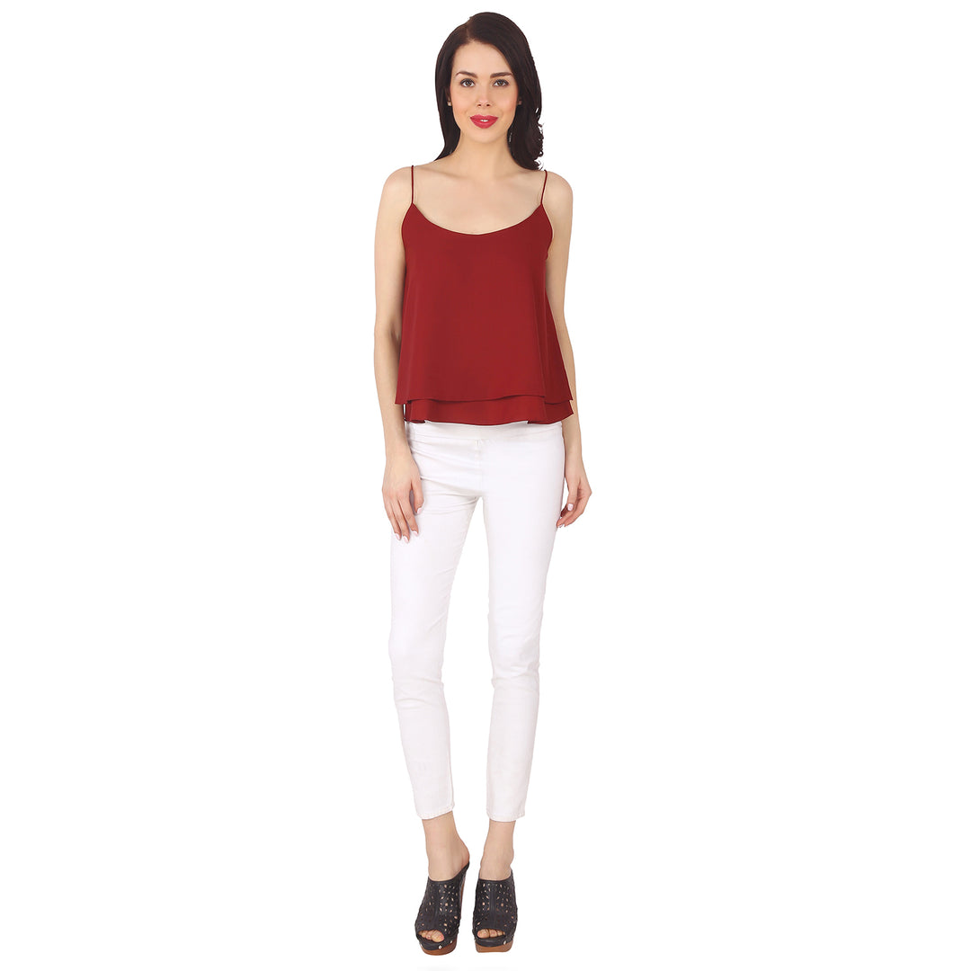 Red Cami Solid Top