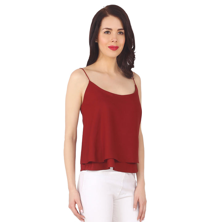 Red Cami Solid Top