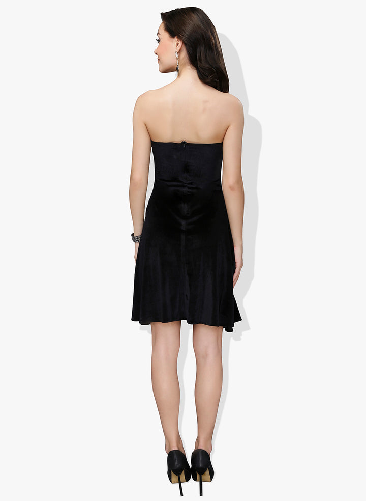 Black Velvet Off Shoulder Dress