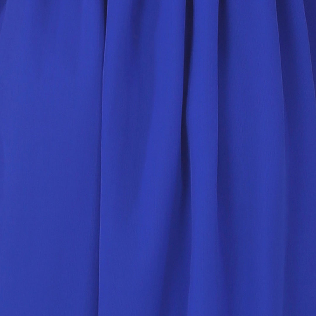 Royal Blue Chiffon Gathered Gown